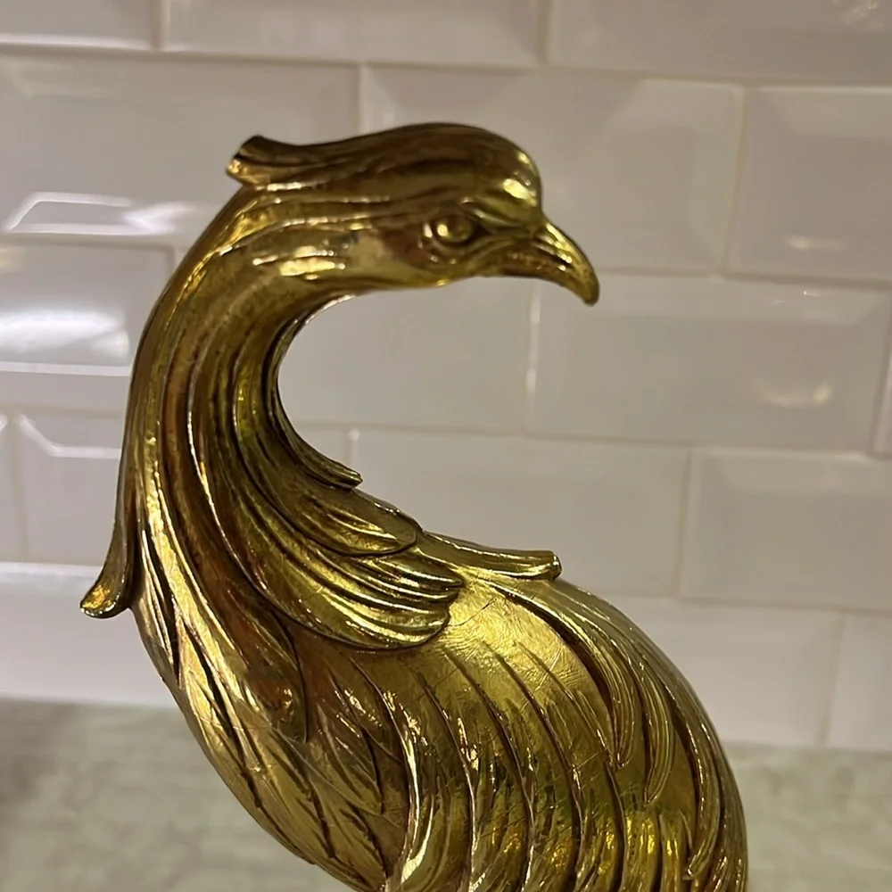 Vintage Syroco Gold Pheasant Peacock Mid Century Birds, Statues, Figurines - Picture 9 of 14